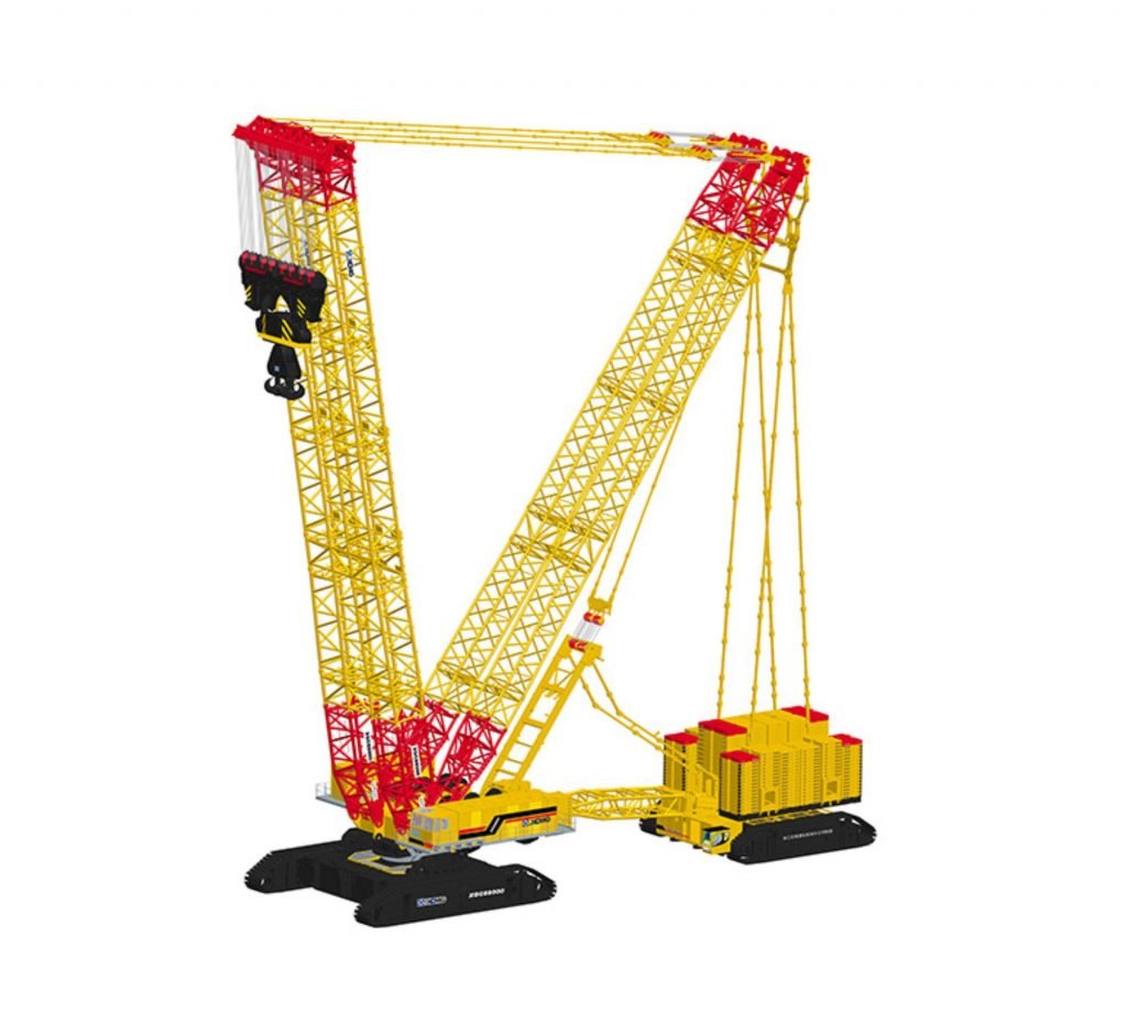 XCMG XGC88000 super-heavy crawler crane with lattice boom and counterweights